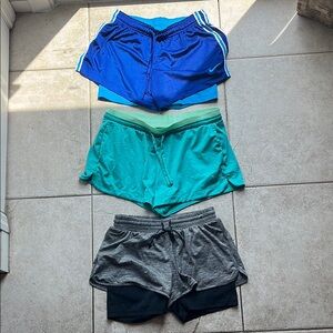 Nike Dri-FIT Shorts Trio in Blue, Green, and Gray